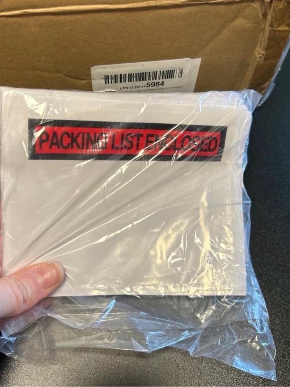 Packing List Envelopes 1000- Clear Plastic with Red Label